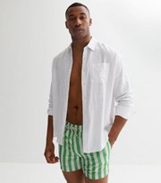 New Look Light Green Stripe Swim Shorts